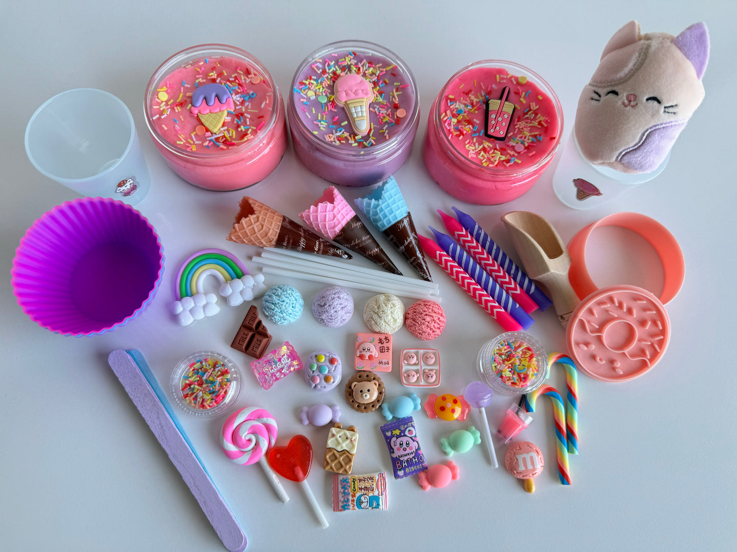 Handmade Sweet Treats Playdough kit with vibrant colours, lolly ice cream donut themed accessories. Perfect for kids for love sweet treats and imaginative fun.