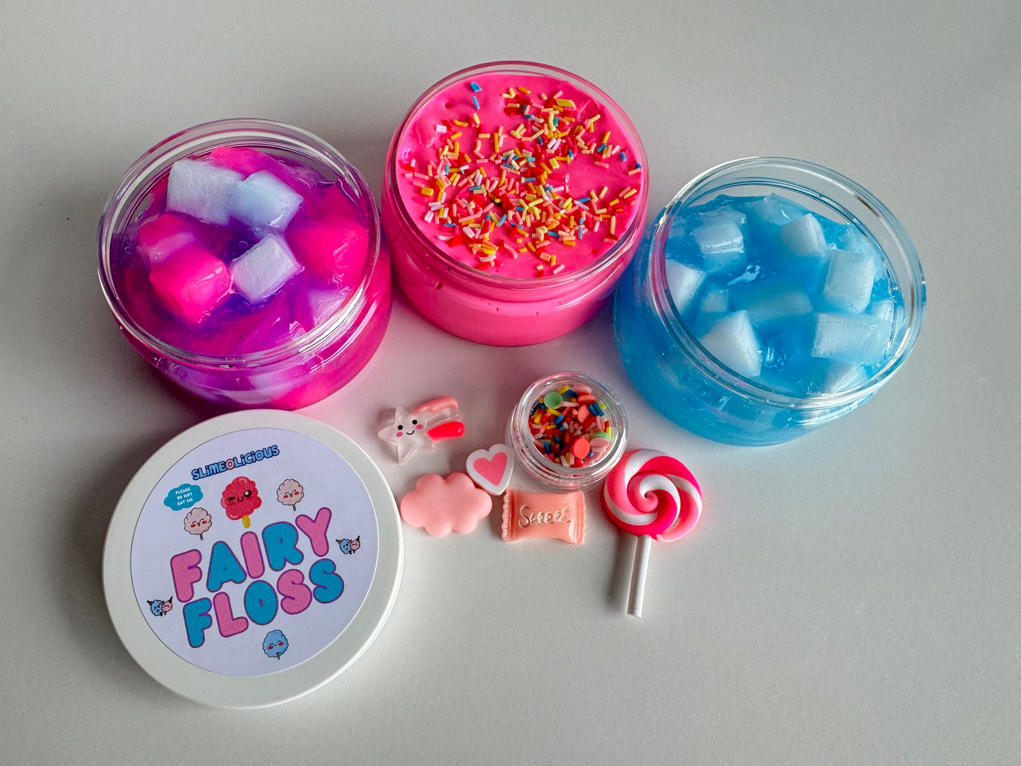 Handmade fairy floss slime kit. Made in Australia 