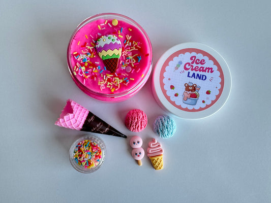 Handmade Ice Cream Land Playdough kit. Perfect for kids and imaginative fun. 